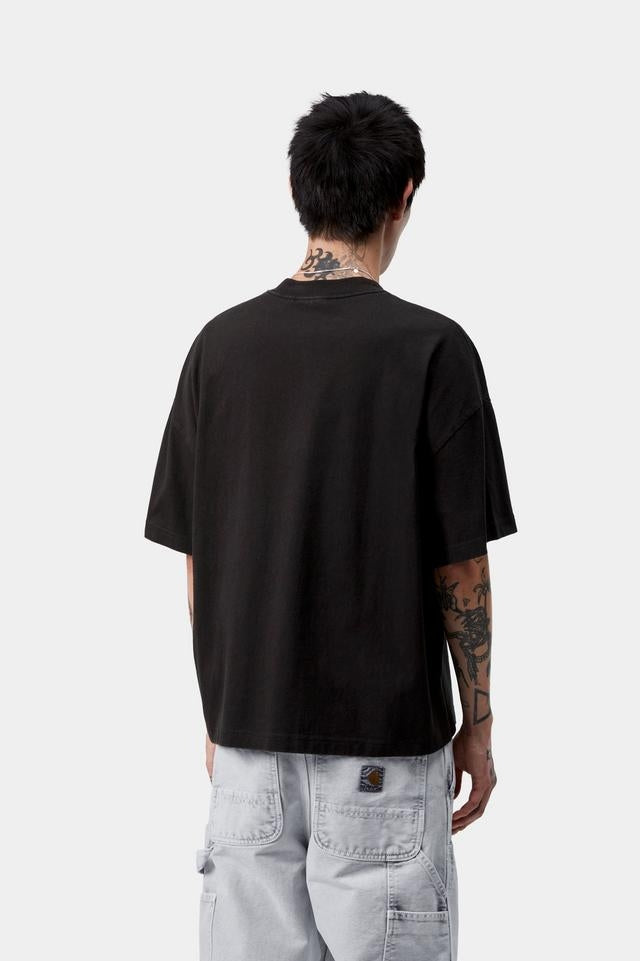 Carhartt WIP S/S Hackwork T-Shirt Cotton Single Jersey, 260 g/m² (Black heavy stone wash)