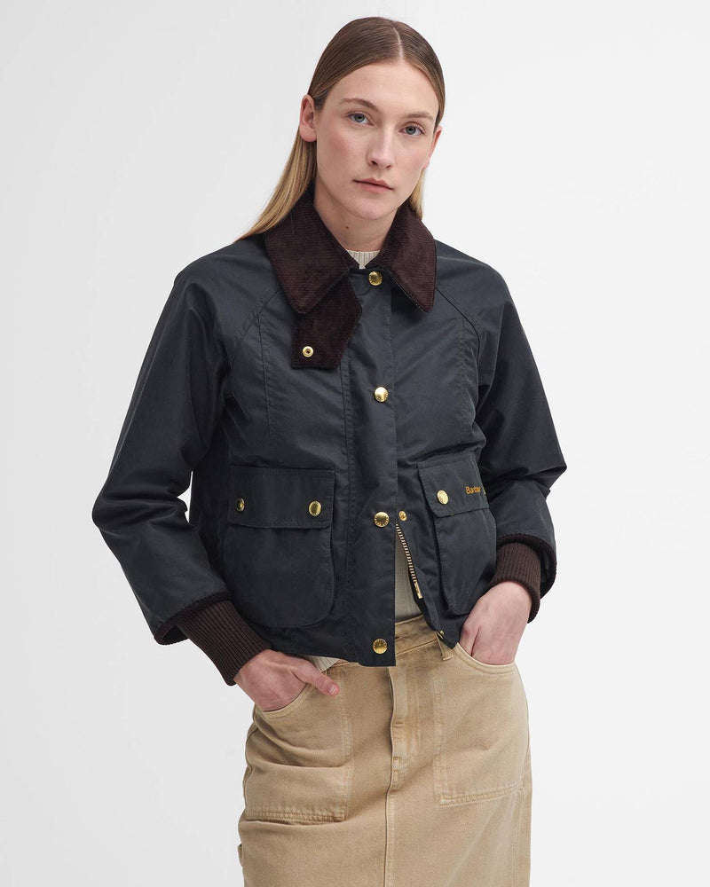 Barbour Cropped Beadnell Wax Aw25 Wax Cot Outw (Sage/Ancient)