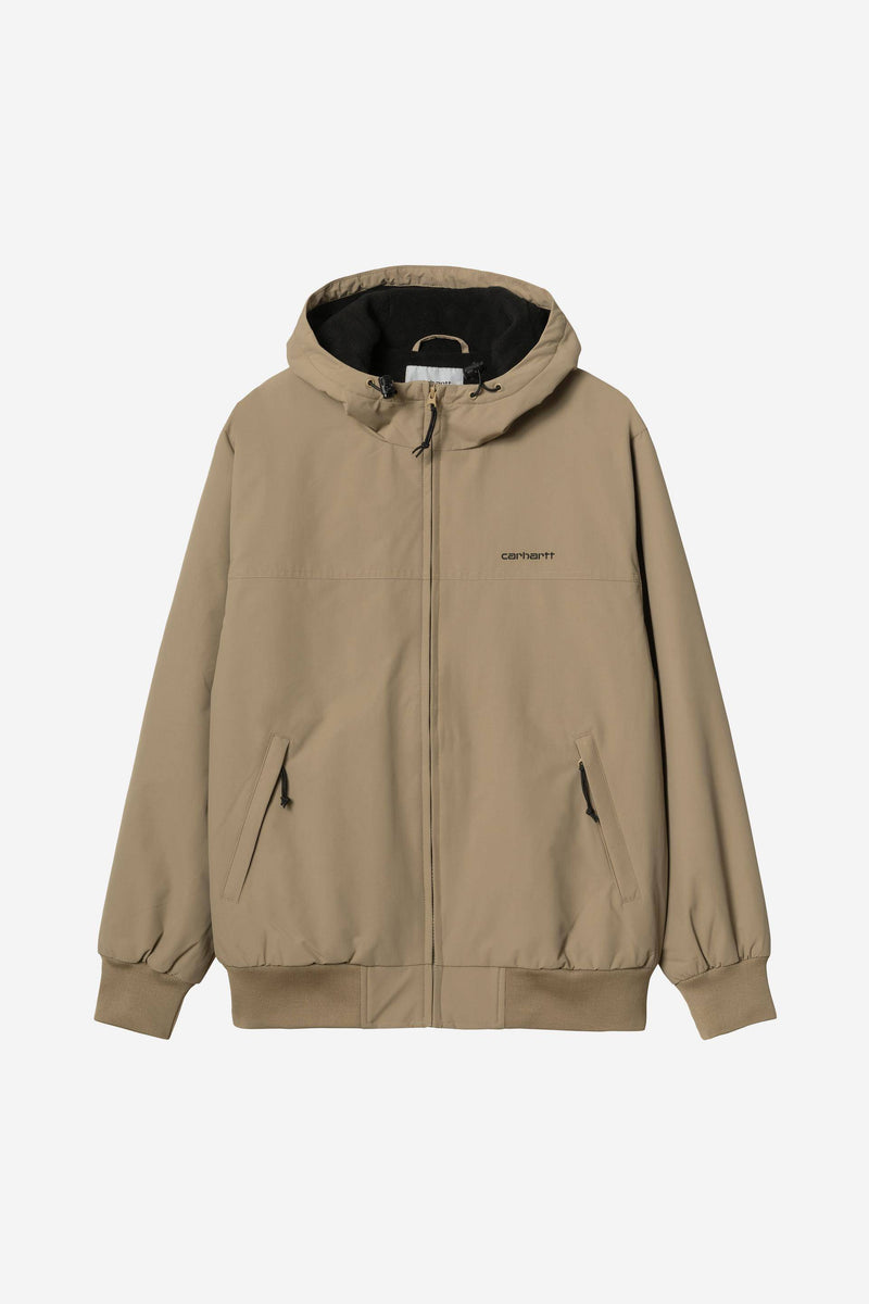 Carhartt WIP Hooded Sail Jacket 100% Nylon Supplex®, 5.3 oz (Leather / Black)