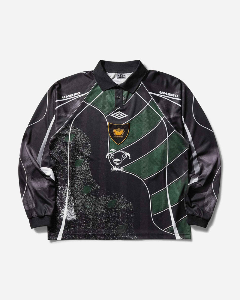 Umbro 95 96 Ls Polo (Dark Green Black)