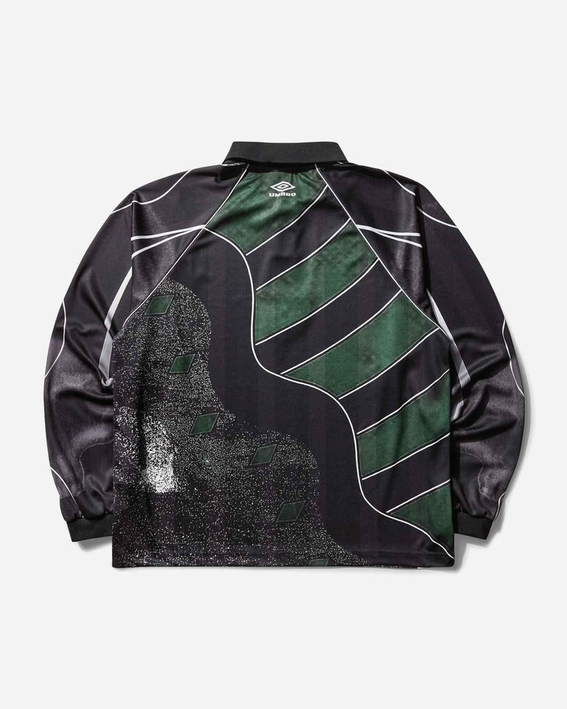 Umbro 95 96 Ls Polo (Dark Green Black)