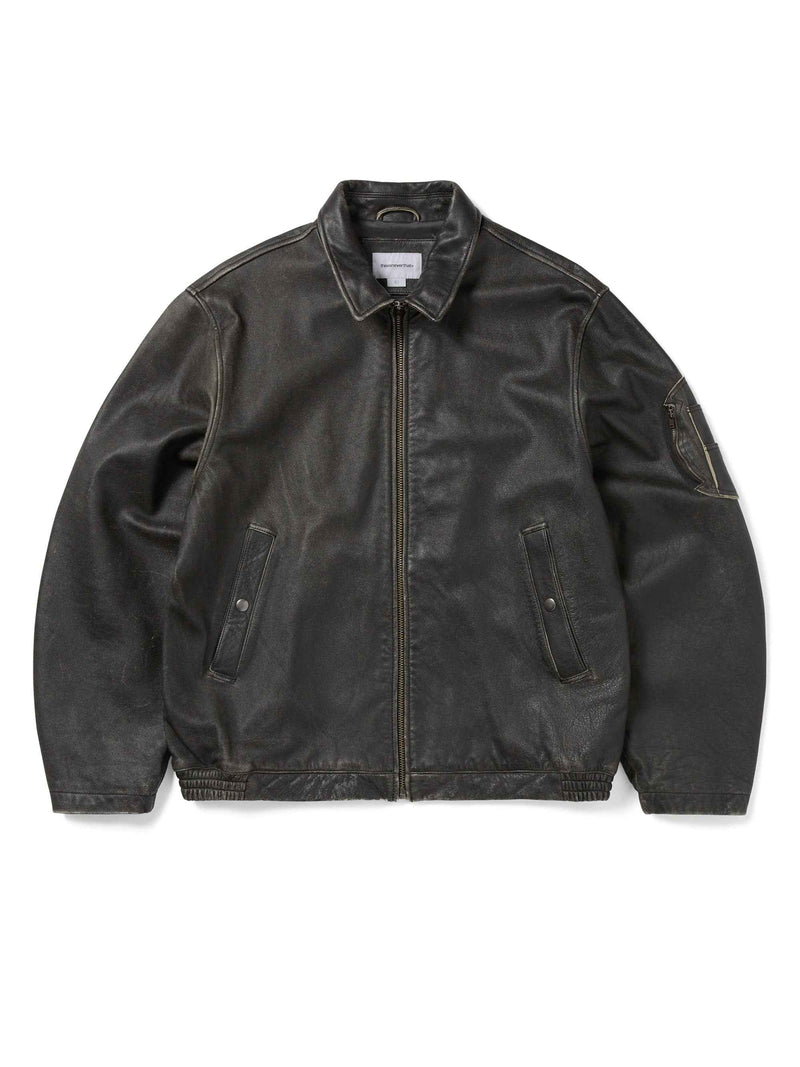 Thisisneverthat Flight Leather Jacket (Black)