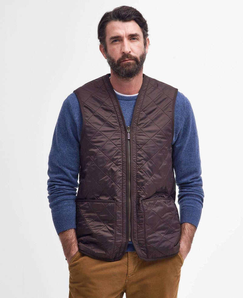 Barbour Polarquilt Waistcoat Zip Liner Aw25 Liners (Dark Brown)