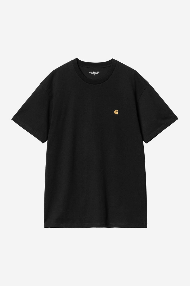 Carhartt WIP S/S Chase T-Shirt 100% Cotton Combed Single Jersey, 235 g/m² (Black / Gold)