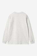 Carhartt WIP L/S American Script T-Shirt Organic Cotton Single Jersey, 240 g/m² (Ash Heather)