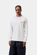 Carhartt WIP L/S American Script T-Shirt Organic Cotton Single Jersey, 240 g/m² (Ash Heather)