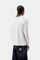 Carhartt WIP L/S American Script T-Shirt Organic Cotton Single Jersey, 240 g/m² (Ash Heather)