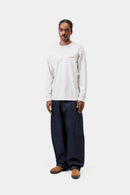 Carhartt WIP L/S American Script T-Shirt Organic Cotton Single Jersey, 240 g/m² (Ash Heather)
