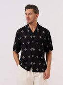 Universal Works Camp Shirt Embroidered Diamond (Black)