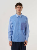 Universal Works Mixed Square Pocket Shirt Fil A Fil (Sky/Blue)