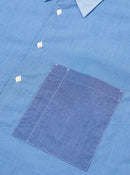 Universal Works Mixed Square Pocket Shirt Fil A Fil (Sky/Blue)