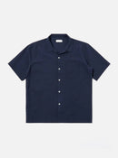 Universal Works Road Shirt Seersucker Shirting (Navy)