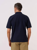 Universal Works Road Shirt Seersucker Shirting (Navy)