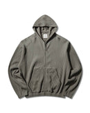 ROA Bee Sun Faded Organic Waffle Zip Up Hoodie (Grey)