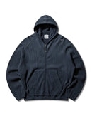 ROA Bee Sun Faded Organic Waffle Zip Up Hoodie (Navy)