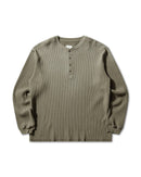 ROA Bee Sun Faded Organic Waffle Serafino Long Sleeve (Grey Green)