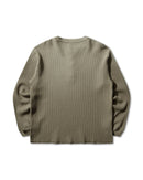 ROA Bee Sun Faded Organic Waffle Serafino Long Sleeve (Grey Green)