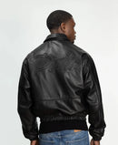 Patta Leather Bomber Jacket (Black)