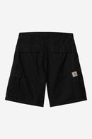 Carhartt WIP Cole Cargo Short 100% Cotton 'Palatine' Poplin, 5.5 oz (Black garment dyed)
