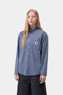 Carhartt WIP W' L/S Groff Shirt Cotton Poplin, 3.9 oz (Groff Check, Blue)