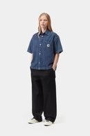 Carhartt WIP W' S/S Lovilia Shirt Cotton Denim, 8.5 oz (Blue stone washed)