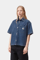 Carhartt WIP W' S/S Lovilia Shirt Cotton Denim, 8.5 oz (Blue stone washed)