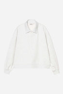 Carhartt WIP W' Brenta Polo Sweat Cotton Sweat, 400 g/m² (Ash Heather / White heavy stone wash)