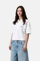 Carhartt WIP W' S/S Carhartt Script Polo TS Cotton Garment Washed Piqué, 240 g/m² (White / Black)