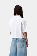 Carhartt WIP W' S/S Carhartt Script Polo TS Cotton Garment Washed Piqué, 240 g/m² (White / Black)