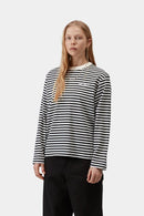 Carhartt WIP W' L/S Ezra T-Shirt Cotton Single Jersey, 205 g/m² Ezra Stripe, (Black / Wax)