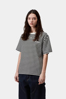 Carhartt WIP W' S/S Ezra T-Shirt Cotton Single Jersey, 205 g/m² (Ezra Stripe, Black / Wax)