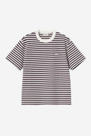 Carhartt WIP W' S/S Ezra T-Shirt Cotton Single Jersey, 205 g/m² (Ezra Stripe, Cozy Purple / Wax)