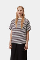 Carhartt WIP W' S/S Ezra T-Shirt Cotton Single Jersey, 205 g/m² (Ezra Stripe, Cozy Purple / Wax)