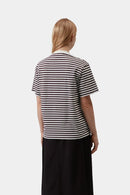 Carhartt WIP W' S/S Ezra T-Shirt Cotton Single Jersey, 205 g/m² (Ezra Stripe, Cozy Purple / Wax)