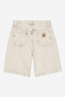 Carhartt WIP Landon Short 100% Cotton 'Smithfield' Color Denim, 13.5 oz (Opuntia chalk wash)
