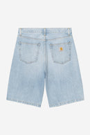 Carhartt WIP Langdon Short 100% Cotton 'Smith' Denim, 13.5 oz (Blue heavy worn bleached)