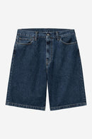 Carhartt WIP Langdon Short 100% Cotton 'Smith' Denim, 13.5 oz 8 (Blue stone washed)