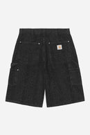 Carhartt WIP OG Double Knee Short 100% Cotton 'Smith' Denim, 13.5 oz (Snake Camo, Black heavy stone wash)