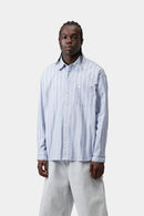 Carhartt WIP L/S Beale Shirt Cotton Dobby, 3.8 oz Beale Stripe, (Gentle Blue / White)