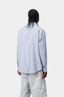 Carhartt WIP L/S Beale Shirt Cotton Dobby, 3.8 oz Beale Stripe, (Gentle Blue / White)
