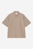 Carhartt WIP S/S Groff Shirt Cotton Poplin, 3.9 oz Groff Check, (Hamilton Brown)