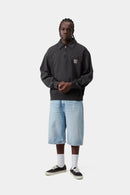 Carhartt WIP Half Zip Detroit Sweat Cotton Sweat, 430 g/m² (Black stone washed)