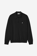 Carhartt WIP L/S Madison Polo Cotton Knit, 12 gauge (Black / White)