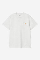 Carhartt WIP S/S American Script T-Shirt Organic Cotton Single Jersey, 240 g/m² (Ash Heather)