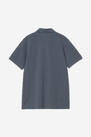 Carhartt WIP S/S Chase Pique Polo Cotton Garment Washed Piqué, 240 g/m² (Cozy Blue / Gold)