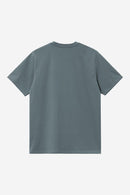 Carhartt WIP S/S Chase T-Shirt 100% Cotton Combed Single Jersey, 235 g/m² (Cozy Blue / Gold)
