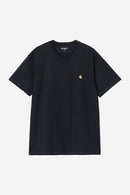 Carhartt WIP S/S Chase T-Shirt 100% Cotton Combed Single Jersey, 235 g/m² (Dark Navy / Gold)