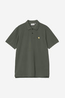 Carhartt WIP S/S Chase Pique Polo Cotton Garment Washed Piqué, 240 g/m² (Leaf / Gold)