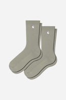 Carhartt WIP Madison Pack Socks Cotton/Polyester/Elastane Knit (Shady Green / White + Shady Green / White)