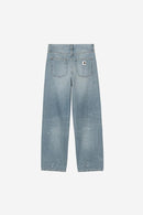 Carhartt WIP W' Arin Pant 100% Cotton 'Smithtown' Denim, 12 oz (Blue destroy wash, splatter)